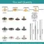 140 Set Snap Buttons Kit - 12.5mm Metal Button Press Studs with 4 Pieces Fixing Tools, 4 Colors Leather Snaps for Clothing