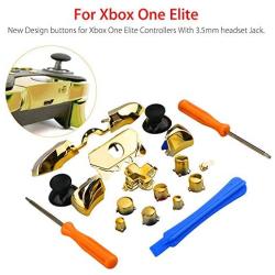 QINGYA Replaceable Controller Parts Compatible 18-in-1 Xbox One Elite Controller Accessories Set New Brand Controller Parts Compatible Replaceable Sets for Xbox One Elite (18-in-1 Gold)