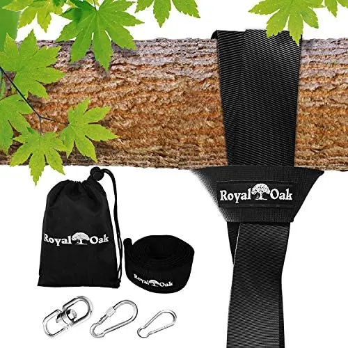 EASY HANG (4FT) TREE SWING STRAP X1 - Holds 2200lbs. - Heavy Duty Carabiner - Bonus Spinner - Perfect for Tire and Saucer Swings - 100% Waterproof - Easy Picture Instructions - Carry Bag Included! EASY HANG (4FT) TREE SWING STRAP X1 - Holds 2200lbs. - Heavy Duty Carabiner - Bonus Spinner - Perfect for Tire and Saucer Swings - 100% Waterproof - Easy Picture Instructions - Carry Bag Included!