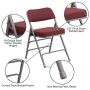 Flash Furniture HERCULES Series Premium Curved Triple Braced & Double Hinged Burgundy Fabric Metal Folding Chair