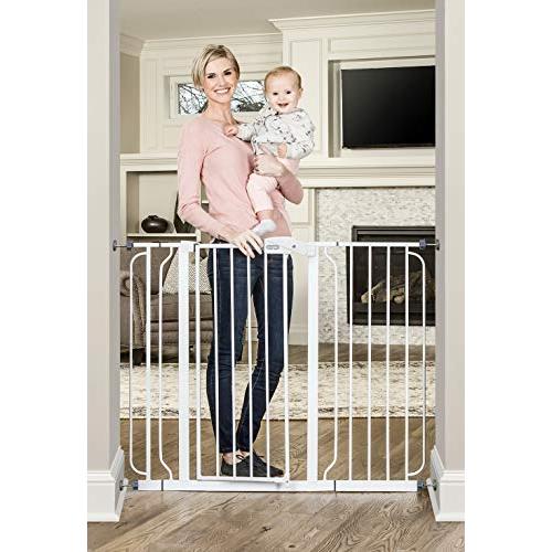 Regalo 37-Inch Extra Tall and 49-Inch Wide Walk Thru Baby Gate, Includes 4-Inch and 12-inch Extension Kit,( 4 count of Pressure Mount Kit and 4 Count of Wall Mount Kit)