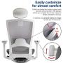 SIDIZ T50 Home Office Desk Chair : Advanced Mechanism for Your Posture, Ventilated Mesh Back, Adjustable Headrest, 2-Way Lumbar Support, 3-Way Armrests, Adjustable Seat Slide/Slope