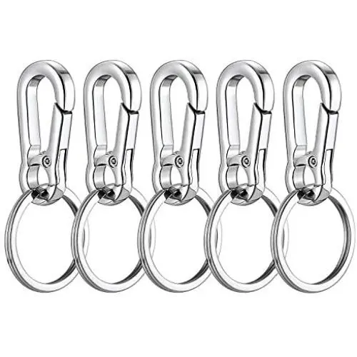 KINGFOREST 5PCS Metal Carabiner Keychain Key Clip Key Ring Key Chain Ring Holder Organizer for Car Key Finder