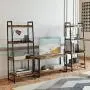 IRONCK Industrial Bookshelf 4-Tier, Bookcase 60'' H Ladder Shelf, Storage Shelves Rack Shelf Unit, Accent Furniture Metal Frame, Home Office Furniture for Bathroom, Living Room, Vintage Brown IRONCK Industrial Bookshelf 4-Tier, Bookcase 60'' H Ladder Shelf, Storage Shelves Rack Shelf Unit, Accent Furniture Metal Frame, Home Office Furniture for Bathroom, Living Room, Vintage Brown