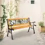 Giantex 50 Patio Park Garden Bench, Outdoor Furniture Rose Cast Iron Hardwood Frame Porch Loveseat for 2 Person Outdoor Clearance Giantex 50 Patio Park Garden Bench, Outdoor Furniture Rose Cast Iron Hardwood Frame Porch Loveseat for 2 Person Outdoor Clearance