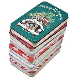Christmas Holiday Gift Card Tin Holder Boxes 6 Pack Winter Design Gift Cards Box Money Storage Container Holders with Lids by Gift Boutique