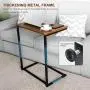 Homemaxs C Table Sofa Side Table, End Snack Table with Wood Finish and Metal Frame, Couch Tables That Slide Under for Living Room and Small Spaces-Easy Assembly Homemaxs C Table Sofa Side Table, End Snack Table with Wood Finish and Metal Frame, Couch Tables That Slide Under for Living Room and Small Spaces-Easy Assembly
