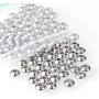 NBEADS 100 Pcs 6mm Metal Spacer Beads, 304 Stainless Steel Flat Round Metal Loose Beads Smooth Crafting Beads Supplies for Bracelets Necklace DIY Jewelry Making, Stainless Steel Color
