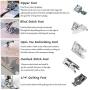 Presser Feet Set 11Pcs Snap On Sewing Machine Foot for Brother Singer Janome Babylock Kenmore Low Shank Sewing Machine Use