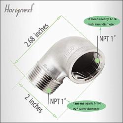 Horiznext npt 1'' male to female stainless steel cast elbow adapter, mechanical coupling used on metal tubing (pack of 2)
