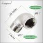 Horiznext npt 1'' male to female stainless steel cast elbow adapter, mechanical coupling used on metal tubing (pack of 2)