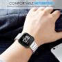 MoKo Band Compatible with Fitbit Versa/Versa 2/Versa lite Edition/Versa Special Edition, Stainless Steel Metal Watch Band Replacement Strap Bracelet - Silver