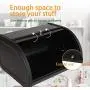 X458 Black Metal Bread Box/Bin/kitchen Storage Containers with Roll Top Lid (Black) X458 Black Metal Bread Box/Bin/kitchen Storage Containers with Roll Top Lid (Black)