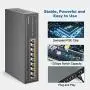 MokerLink 8 Port Gigabit PoE Switch, 8 PoE+ Ports 1000Mbps, 802.3af/at 120W, Metal Fanless Unmanaged Plug and Play