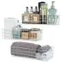 Wall35 Kansas Wall Mounted White Bookshelf for Kids Room Decor, Metal Wire Storage Basket Set of 6 (Varying Sizes) Wall35 Kansas Wall Mounted White Bookshelf for Kids Room Decor, Metal Wire Storage Basket Set of 6 (Varying Sizes)