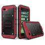 Compatible iPhone 8 Plus Case, Waterproof Phone Case for iPhone 7 Plus with Stand, Shockproof Military Grade Heavy Duty Silicone with Screen Protector Full Body Rugged Armor Metal Cover for Apple Red