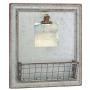 Stonebriar Beach House Galvanized Metal Wall Decor with Basket, Grey