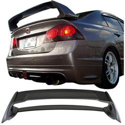 Pre-painted Trunk Spoiler Compatible With 2004-2006 Acura TSX & 06-11 Civic, ABS Painted #NH737M Polished Metal Metallic Trunk Boot Lip Spoiler Wing Deck Lid Other Color Available By IKON MOTORSPORTS
