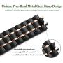 Bestig Compatible for Apple Watch Band 38mm 40mm Premium Solid Stainless Steel Metal Replacement Adjustable Sport Wristband Bracelet Strap for iWatch Series 6 SE 5 4 3 2 1(Matte Black/Polished Rose Gold)