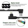 [3-Pack] Right Angle iPhone Charging Cable Nylon Braided 90 Degree Elbow Design Compatible with iPhone Xs Max/XS/XR/X, 8 7 6s 6 Plus, SE, 5s, 5c, 5, iPad Mini/Air/Pro (Black White, 10ft)