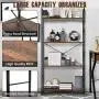 EROMMY Bookshelf Rack 4 Tier Vintage Industrial Bookcase Shelf Storage Organizer Rustic Wood and Metal Frame Furniture Open Back Modern Office Bookcases Home Office