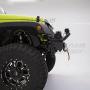 Restyling Factory -Black Textured Front Bumper With Fog Lights Hole & 2x D-Ring & Winch Plate for 07-18 Wrangler JK