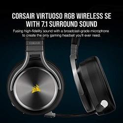 Corsair Virtuoso RGB Wireless SE Gaming Headset - High-Fidelity 7.1 Surround Sound w/Broadcast Quality Microphone - Memory Foam Earcups - 20 Hour Battery Life Works w/ PC, PS5, PS4 - Gunmetal