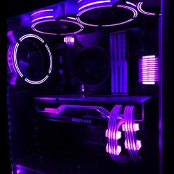 EZDIY-FAB 120mm PWM Purple LED Fan, Dual-Frame LED Case Fan for PC Cases, High Airflow Quiet,CPU Coolers, and Radiators,4-Pin-3-Pack…
