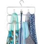 mDesign Metal Closet Rod Hanging Accessory Storage Organizer Rack for Womens Leggings, Yoga Pants, Scarves, Ties, Camisoles, Tank Tops - Snag Free Design - Chrome