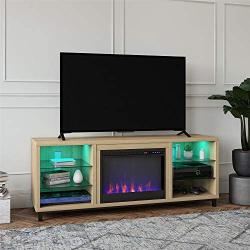 Ameriwood Home Lumina Fireplace TV Stand for TVs up to 70'' (Blonde Oak)