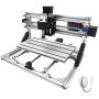 VEVOR CNC 3018 CNC Router Kit 3 Axis CNC Router Machine GRBL Control with ER11 and 5mm Extension Rod for Plastic Acrylic PCB PVC Wood Carving Milling Engraving Machine(XYZ Working Area 300x180x45mm)