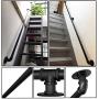 Wall Handrail 10ft Section for Stairs Steps -Dark Iron-Easy Install for Outdoor Indoor Stairs Porch Deck Hand Rail (Black)
