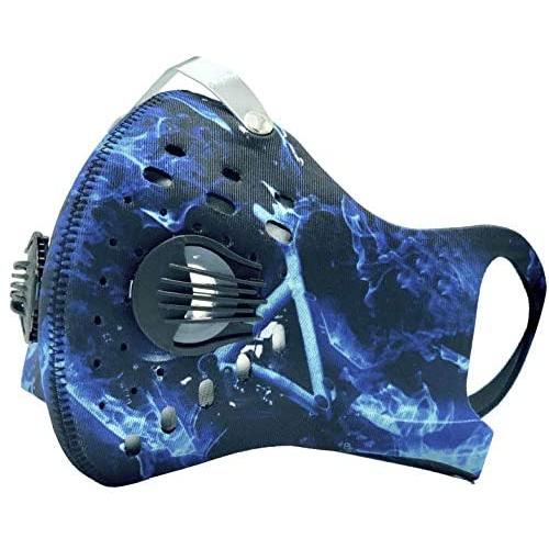 Anti Pollution Face Mask with Military Grade Activated Carbon Protection | Anti Smoke, Exhaust Gas, Dust, Pollen | Running, Walking, Cycling and other Outdoor Activities (Ice Dust)