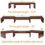 Superjare Monitor Stand Riser, Adjustable Screen Stand for Laptop Computer/TV/PC, Multifunctional Desktop Organizer - Walnut Brown
