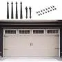 Homode Decorative Garage Door Hinges Handles, Faux Garage Door Accents, Metal Handles Hinges Hardware Kit, Screw Mounted, Black, Spear Style (4 Hinges+2 Handles)