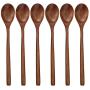 Wooden Spoons, 6 Pieces 9 Inch Wood Soup Spoons for Eating Mixing Stirring, Long Handle Spoon with Japanese Style Kitchen Utensil, ADLORYEA Eco Friendly Table Spoon