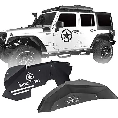 Hooke Road Wrangler JK Inner Fender Liners Front & Rear Kit Compatible with Jeep Wrangler JK & Unlimited 2007-2018 2/4 Doors Hooke Road Wrangler JK Inner Fender Liners Front & Rear Kit Compatible with Jeep Wrangler JK & Unlimited 2007-2018 2/4 Doors