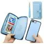 JAZ iPhone 8 Wallet Case / iPhone 7 Wallet Case - Multi-Function Money Pocket Wristlets Zipper Purse Detachable Magnetic 14 Card Slots Leather Wallet Case for Apple iPhone 8 / 7 / 6S / 6 Sky Blue JAZ iPhone 8 Wallet Case / iPhone 7 Wallet Case - Multi-Function Money Pocket Wristlets Zipper Purse Detachable Magnetic 14 Card Slots Leather Wallet Case for Apple iPhone 8 / 7 / 6S / 6 Sky Blue