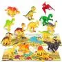 flashbluer Dinosaur Toys Truck with 15 Dinosaurs, 5 Metal and 5 Plastic Die-Cast Cars and 1 Helicopter and Dinosaurs Book for 3-12 Years Old Boys and Girls flashbluer Dinosaur Toys Truck with 15 Dinosaurs, 5 Metal and 5 Plastic Die-Cast Cars and 1 Helicopter and Dinosaurs Book for 3-12 Years Old Boys and Girls