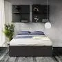 DHP Maven Platform Bed with Upholstered Linen and Wooden Slat Support and Under Bed Storage, Grey Size - Grey