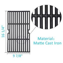 BBQration 16 1/4'' CIF159C Matte Cast Iron Cooking Grid Replacement for Uniflame GBC1059WB, GBC1059WE-C, Dyna-Glo DGF510SBP, DGF510SSP, Backyard Grill BY13-101-001-13, Better Homes & Gardens and More