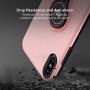 DESOF iPhone X Case, iPhone 10 Case with Ring Holder Kickstand, 360°Adjustable Ring Grip Stand Work with Magnetic Car Mount Anti-Fingerprint Slim Cover for Apple iPhone X (2017) 5.8 inch - Pink