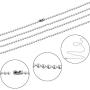 Pistha 20 Pieces Stainless Steel Bead Chain 30 Inches Ball Chain Necklaces