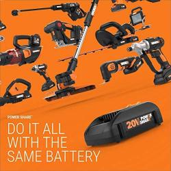 Worx WG170.2 GT Revolution 20V PowerShare 12'' Grass Trimmer/Edger/Mini Mower 2.0Ah Battery and Charger Included,Black and Orange