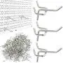 100 Pack 2 inch Metal Pegboard Hooks fits 1/8 or 1/4 inch Pegboard and Slatwall Holes, 1/8 inch Diameter PEG Board Pegboard Shelving Hooks for Garage, Kitchen, Craft Shop, Retail Shop, Office 100 Pack 2 inch Metal Pegboard Hooks fits 1/8 or 1/4 inch Pegboard and Slatwall Holes, 1/8 inch Diameter PEG Board Pegboard Shelving Hooks for Garage, Kitchen, Craft Shop, Retail Shop, Office