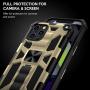 Saputu Compatible with iPhone 12 Pro Max Case, | Military Grade | Invisible Built-in Kickstand and Metal Plate, Anti-Scratch Shockproof Bumper Drop Tested Protective Cover (Gold)