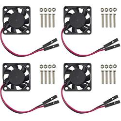 Easycargo Raspberry Pi 4 Fan 30x30x7mm, Raspberry Pi Cooling Fan Brushless 3.3V 5V DC Quiet Fan for Raspberry Pi 4B, Pi 3B+, RetroFlag NESPI Case (30mmx30mmx7mm) (Black 4-Set)