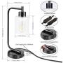 Innqoo Touch Control Table Lamp, 3 Way Dimmable Industrial Table Lamp with USB Charging Ports, Modern Nightstand Lamp, Metal Bedside Lamp for Living Room, Bedroom, Dorm (T45 Vintage Bulb Included)
