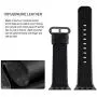 Fullmosa Compatible Apple Watch Band 38mm 40mm 42mm 44mm Leather Compatible iWatch Band/Strap Compatible Apple Watch SE & Series 6 5 4 3 2 1, 38mm 40mm Black + Gunmetal Buckle