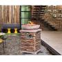 HOMPUS Propane Patio Fire Pit Table, Lava Rocks and Rain Cover for Outdoor Leisure Party,40,000 BTU 20-inch Square Concrete Fire Table